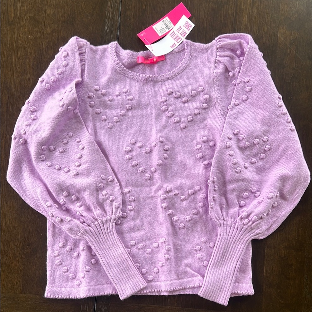 Lavender Heart Pattern Sweater